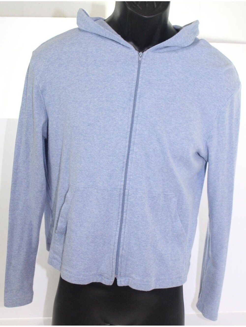 Victoria's Secret Blue Solid Womens Hooded Sweatshirt Zip Front Hoodie Sz Small